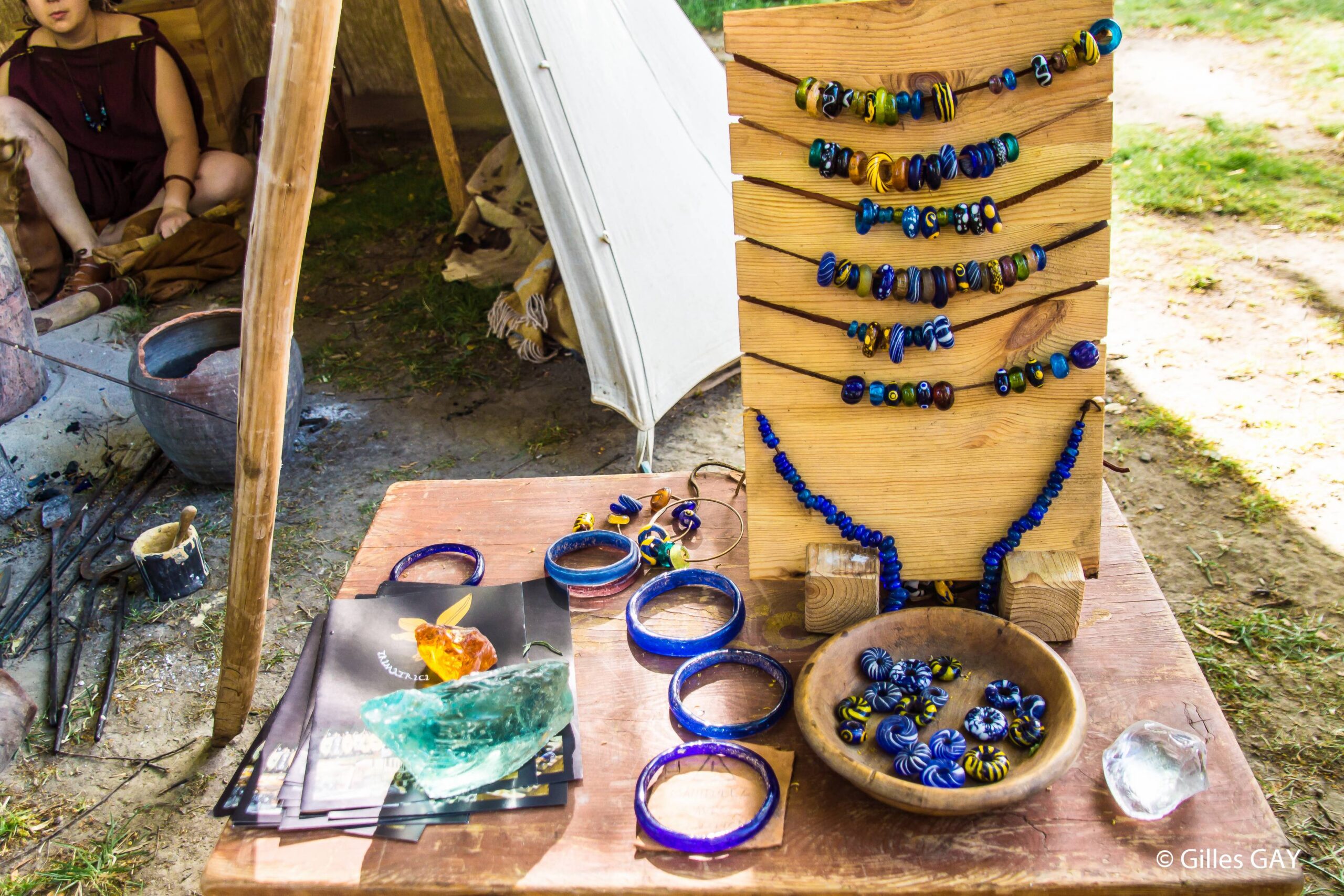 verre gaulois perle bracelet bloc verre brut